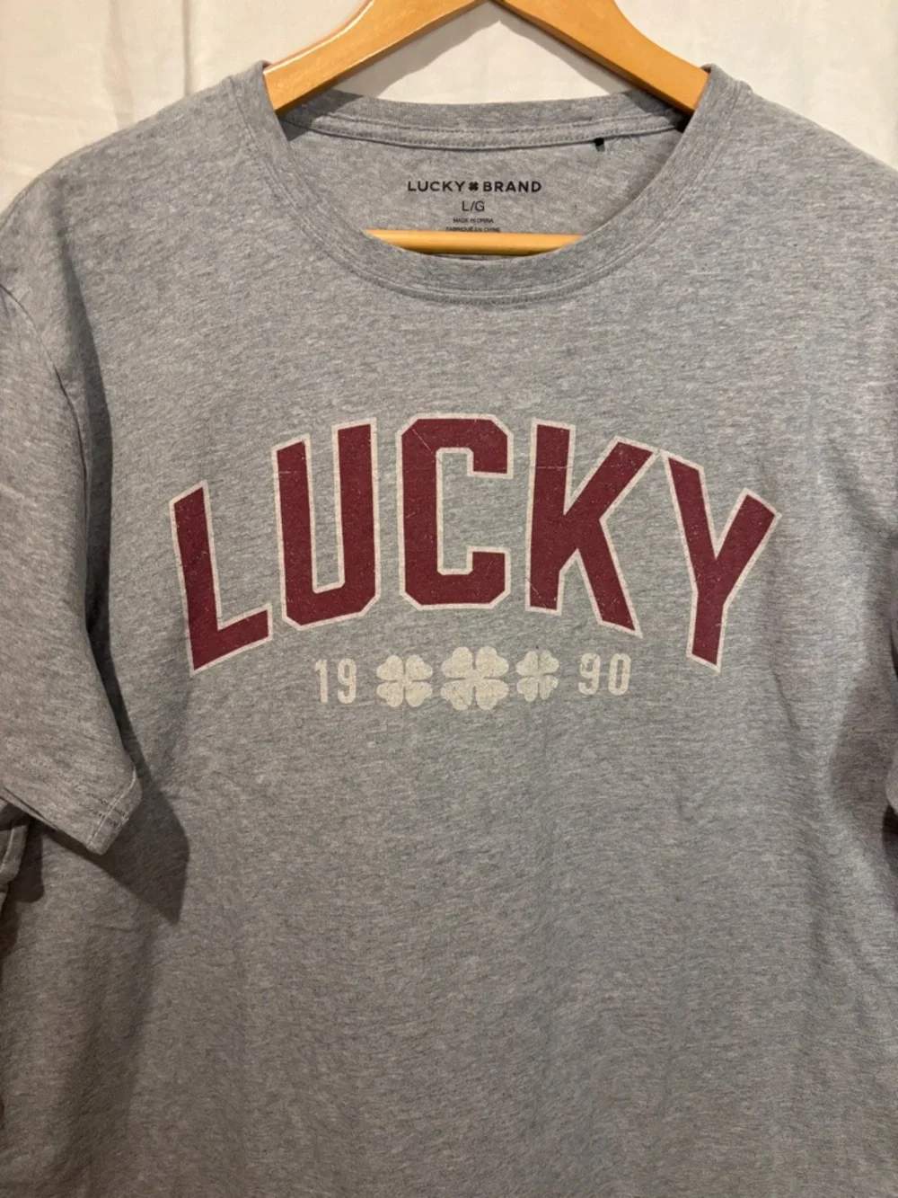 🔥3 for $25 Lucky Brand Boxy Fit Graphic Tee Grey Oversized T-Shirt - Picture 3 of 5